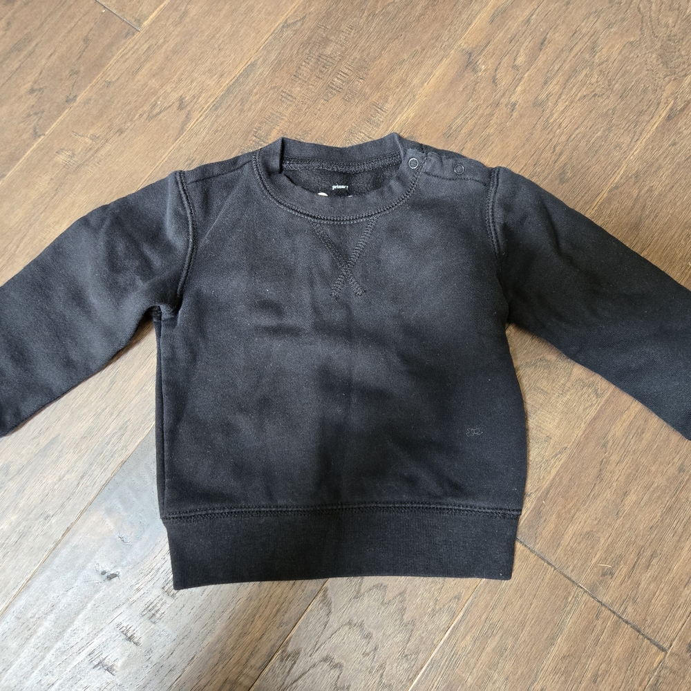 Primary Black Baby Cozy Sweatshirt 12-18m